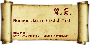Mermerstein Richárd névjegykártya